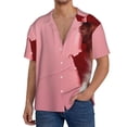 thumbnail image 3 of Fotbe Puppy Peeking Through Pink print Short Sleeve Button Down Shirts for Men Casual Summer Beach Wrinkle Free Shirt-XX-Large, 3 of 7