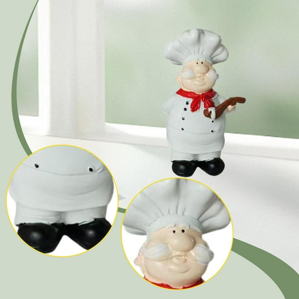 Colección de figuras de chef de resina, artesanías hechas a mano, estatua decorativa de chef para cocina, mesa de cocina, café, gabinete de cocina.