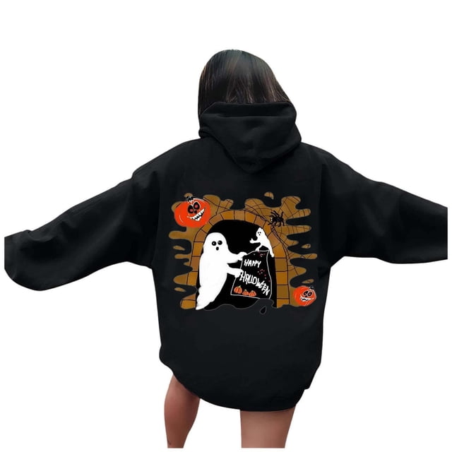 WEAIXIMIUNG Robe Sweat-Shirt Grande Taille 3X Sweat à Capuche Imprimé Lettre pour Femmes Manches Longues avec Poches