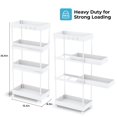 thumbnail image 5 of AMONSEE 4-Tier Rolling Cart,Storage Cart with Wheels,Utility Carts for Office Kitchen Bathroom,White, 5 of 10