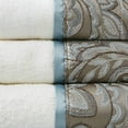 thumbnail image 4 of Madison Park Bathroom Towels, Cotton Towel Sets, Super Absorbent, Jacquard, Blue/Brown, 6-Piece, 4 of 6