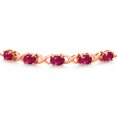 thumbnail image 3 of Gem Stone King 18K Rose Gold Plated Silver Red Ruby Bracelet for Women (5.00 Cttw, Gemstone July Birthstone, Oval 7X5MM, Fully Adjustable up to 9 inches), 3 of 5