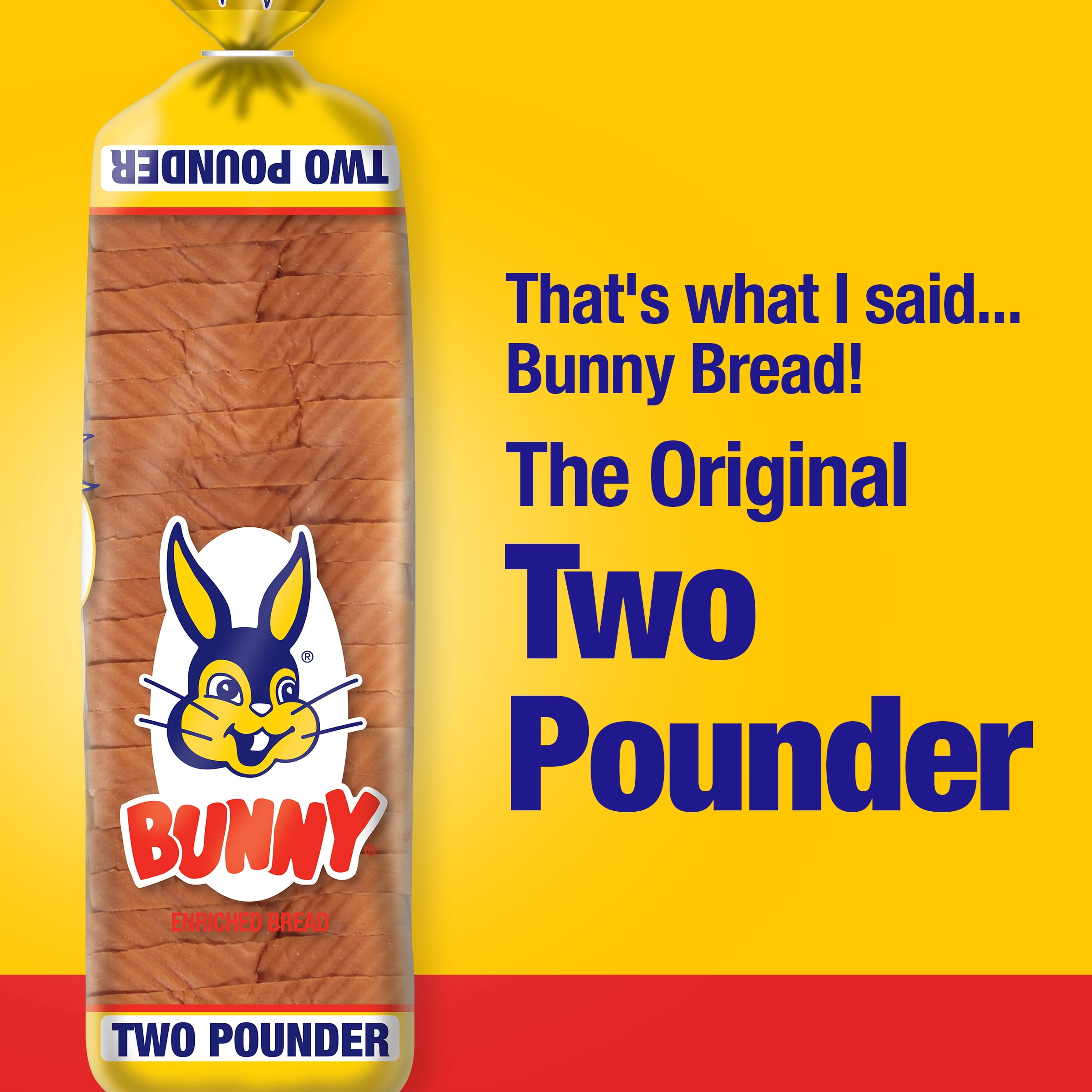 Bunny Bread White Sandwich Bread, Enriched Soft Sliced White Bread, 32 oz, 1 Count, Shelf-Stable