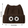 thumbnail image 3 of Women's Owl Ear Knit Beanie Hat Cute Animal Face Winter Warm Knitted Cap Fuzzy Lined Ski Hat for Fall Winter, 3 of 5