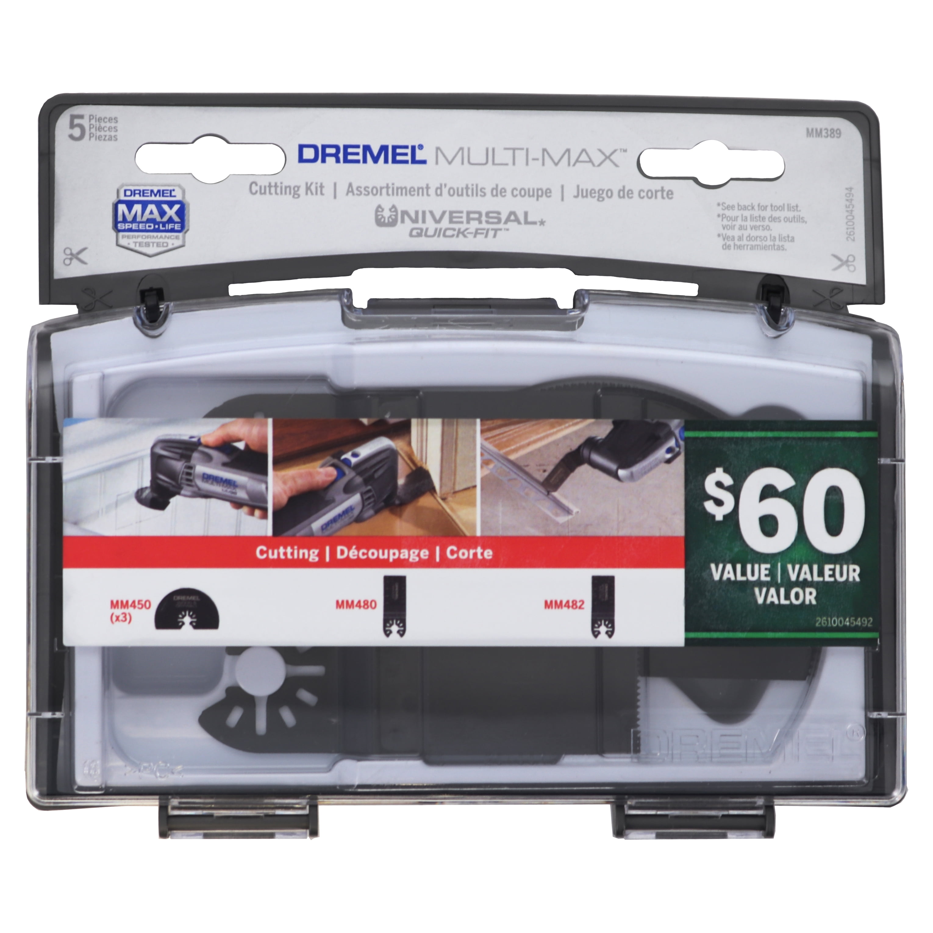 Dremel MM389 5-Piece Black Oscillating Tool Cutting Blade Assortment Kit- Perfect Cutter (2-Pack)