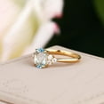 thumbnail image 4 of Aquamarine Engagement Ring, Halo Oval Aquamarine Ring Blue Gemstone Promise Ring, 4 of 4