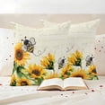 thumbnail image 3 of Sunflower Pillow Covers 2 Pack Farmhouse Yellow Floral with Bee Retro Beige Background Pillowcase Waterproof Outdoor Throw Pillow Cover for Patio Garden Square Cushion 20”x20”, 3 of 9