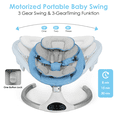 thumbnail image 4 of Baby Swing for Infants - Electric Indoor Baby Rocker 3 Speeds and 10 Lullabies, Portable, Touch Screen & Remote Control, Blue, 4 of 8