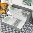 thumbnail image 2 of Euroco Twin Upholstered Daybed with Trundle for Kids Teens Bedroom, Gray, 2 of 17