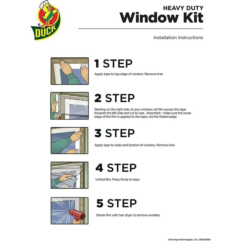 Duck MAX Strength Window Insulation Kit, Winter Window Seal Kit Fits up to  10 Windows, Heavy