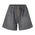 thumbnail image 4 of Ahuyic Solid Color Elastic Waist Button Girls Shorts Kids Casual Summer Bottoms 3-14Y, 4 of 4