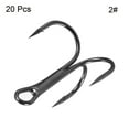 thumbnail image 3 of 2# 1.02" Treble Fish Hooks Carbon Steel Bend Hook with Barbs, Black 20 Pack, 3 of 5