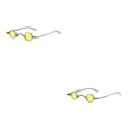 thumbnail image 3 of Jumpingount Gafas de sol punk unisex con marco de metal Amantes de la moda Gafas de sol Gafas Protección Amarillo de moda amarillo 2Conjunto, 3 of 6