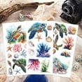 thumbnail image 4 of Juego de 3 calcomanías de tortugas marinas para muebles y manualidades (15 x 30 cm). Adhesivos de transferencia con diseño de coral y conchas marinas. Incluye espátula., 4 of 9