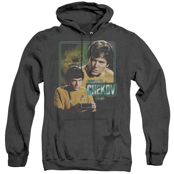 Star Trek Ensign Chekov Adult Heather Hoodie Sweatshirt Black