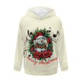 thumbnail image 5 of FOR U DESIGNS Christmas Snowman Womens Oversized Hoodies Sweatshirts Hooded Pullover Size XL Long Sleeve Activewear Tops for Women Loose Fit Hoodie Tops Winter, 5 of 7