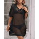 thumbnail image 5 of Vestido de Baño de Crochet Calado para Mujer, Ropa de Playa Informal, Negro, Talla XL, 5 of 8