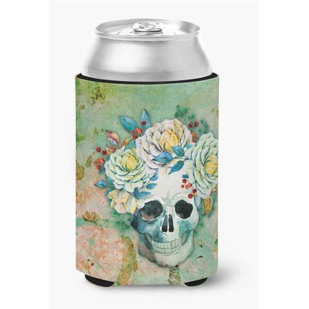 

Day of the Dead Skull with Flowers Can or Bottle Hugger