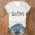 thumbnail image 4 of Camiseta de Manga Corta con Cuello en V Impresa Por la Carta de las Mujeres, 95% Poliéster 5% Spandex Vintage Top Ligero para Diario, Fiesta Y Primavera, 4 of 5