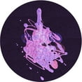 thumbnail image 1 of Ahgly Tapis Rond Lavable en Machine Intérieur Transitionnel Violet Violet Violet, 6 Pieds Rond, 1 of 7