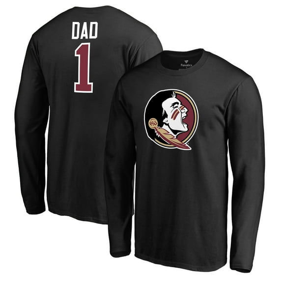 Men's Black Florida State Seminoles #1 Dad Long Sleeve T-Shirt