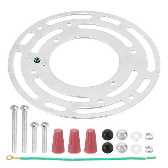 Unique Bargains 4 Inches Round Ceiling Light Plate Kit, 1 Set Light Fixture Mounting Bracket Plate Steel Crossbar