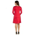 thumbnail image 3 of 24seven Comfort Apparel Long Sleeve Flared Maternity Mini Dress, 3 of 4