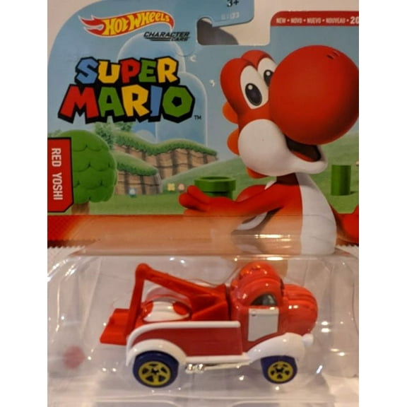 Hot Wheels Super Mario Character Red Yoshi Play Vehicles, 2.11 oz