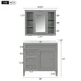 thumbnail image 2 of 36'' Bathroom Vanity with Medicine Cabinet, Modern Bathroom Storage Mirror Cabinet with 2 Soft Doors and 4 Drawers, Bathroom Single Sink Vanity Set, 2 of 7