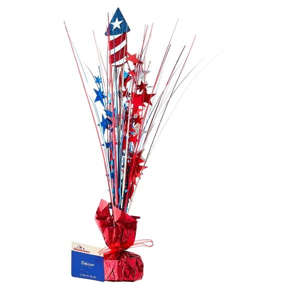 Foil Spray Centerpiece Decoration, Red/White/Blue, 17”, Patriotic by Way To Celebrate