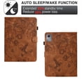 thumbnail image 3 of ELEHOLD Case For Lenovo Tab M10 Plus 10.6 (3rd Gen) Embossed Flowers and Birds Leather Tablet Case, Slim Back Smart Cover, Full Body Protection, Kickstand,with Card Pocket, Brown, 3 of 10