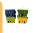 thumbnail image 2 of First of a Kind Stoneware Berry Baskets - Set of 4 Berry Containers Bowl - Multicolor - 4.25 Inch Square kitchen Fruit Basket, Farmhouse Ceramic Berry Basket Bins for Veggie, Berry & Fruits (Style 8), 2 of 2
