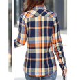thumbnail image 6 of up to 60% off Gifts 2023 Fleece Jacket for Women Womens Plaid Jacket Warm Thickened Soft Plush Padded Shirts Coats Long Sleeve Lapel Cozy Fleece Lined Outwear Tops Winter Fleece Jacket, 6 of 7
