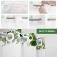 thumbnail image 6 of Green Eucalyptus Leaves No Hook Shower Curtain with Snap in Liner, Weeping Spring Botanical Summer Double-Layer Waterproof Fabric Shower Curtains for Bathroom Hotel Bathtub, Mesh Top 48"x72", 6 of 9
