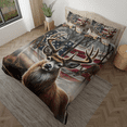 thumbnail image 3 of Lotusprinthandmade Deer Hunting America Flag Bedding Set 5 Sizes (Made in Vietnam) (78x88), Deer Hunter Bedding Set, Rustic Flag Bedding, 3 of 5