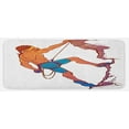 thumbnail image 1 of Indie Kitchen Mat, Athletic Man Climbing up the Cliff Rocky Mountain Professional Summer Sports, Plush Decorative Kitchen Mat with Non Slip Backing, 47" X 19", Blue Mauve Ginger, by Ambesonne, 1 of 1