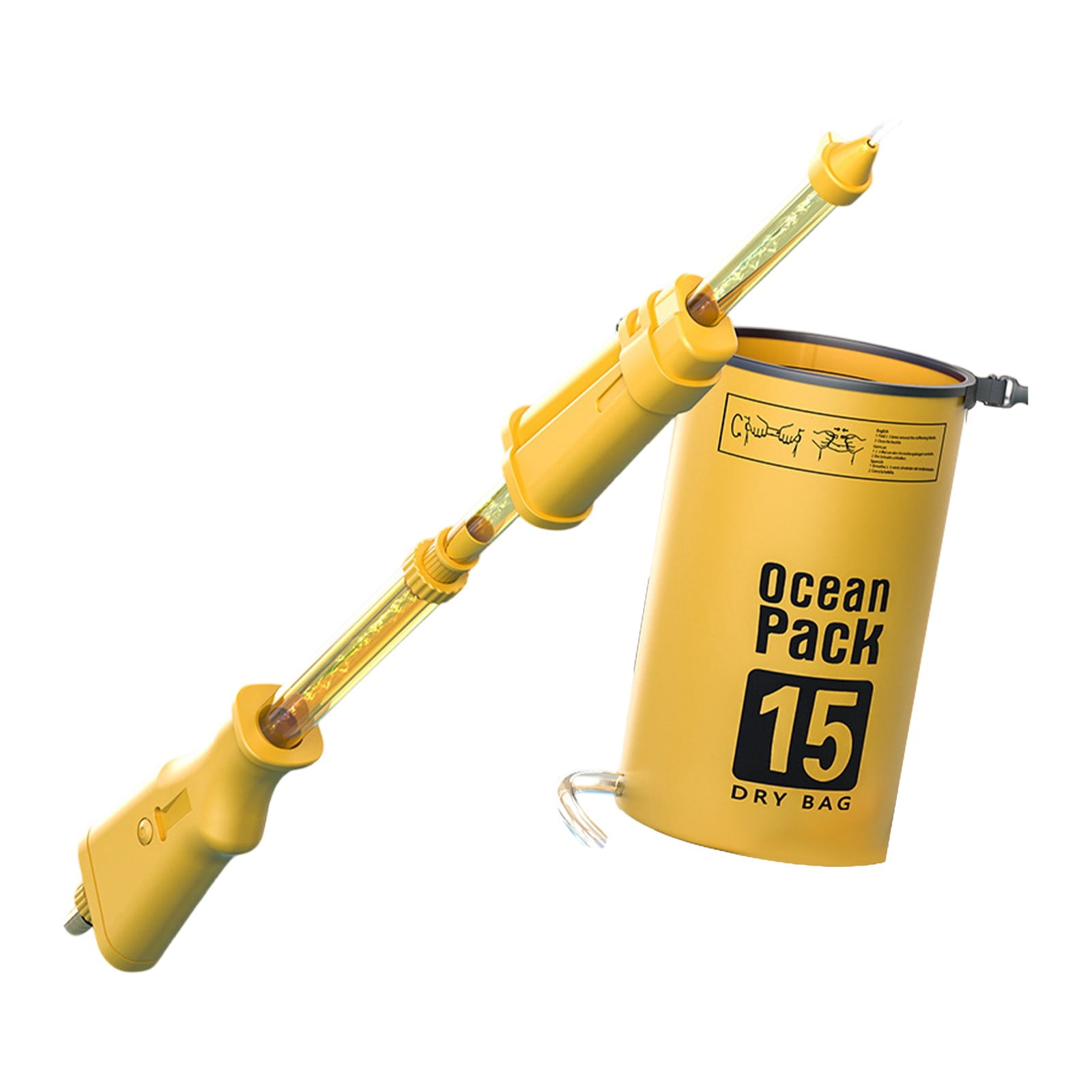 Premium Waterproof Dry Bag 15L with Detachable Hand Pump Perfect for Outdoor Adventures & Water Sports