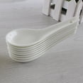 thumbnail image 3 of Soup Spoons Set of 10, Ceramic Soup Spoon, Asian Soup Spoons, White Japanese Spoon Large for Ramen Pho Wonton Dumpling Miso, Deep Oval Hook Design, 3 of 9