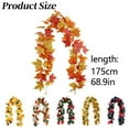 thumbnail image 3 of 1 rattan Artificial Maple Garland Hanging Rattan – Multicolor Fall Pumpkin Vine | Plastic Halloween Thanksgiving Fireplace Mantel Table Decor Reusable Indoor Home Decor, 3 of 9