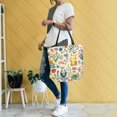thumbnail image 4 of FORMRS Womens Canvas Tote Bag with Zipper Inner Pocket Shoulder Handbag, Floral Animals, 4 of 7