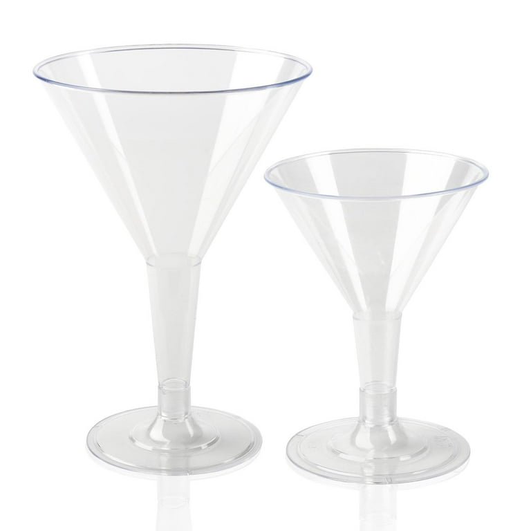 Youngever 6 Pack Plastic Martini Glasses, 10 Ounce Shatterproof