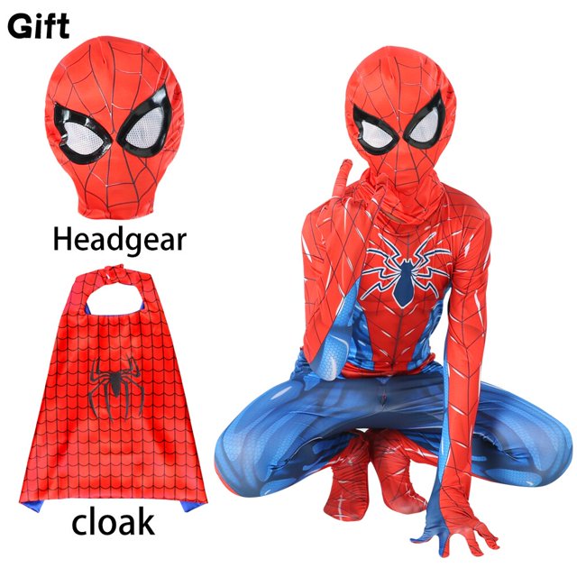 Disfraz de spiderman de la película Iron Spider para niños y adultos, máscara adjunta, trajes de fiesta de carnaval, mono de superhéroe Fivean unisex