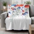 thumbnail image 2 of Blue Red Flowers Blanket Soft Cozy Warm Throw Blanket for Couch, Plush Fuzzy Flannel Fleece Blankets for Sofa, Elegant Spring Floral Butterfly Pastoral Bed Blankets Lightweight Gifts for Men, 30"x40", 2 of 9