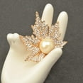 thumbnail image 5 of Broche jinwen Moda Oro Cristal Arce Hojas Accesorio Ropa, 5 of 5