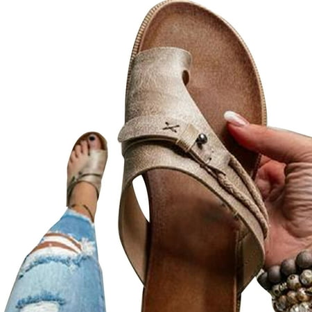 

Women s Orthotics Sandals Correction PVC Fabric Open Toe Slippers Flat Heel Flip Flops Summer Casual Beach