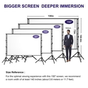 Florascent 150 Projector Screen with Stand, 16:9 4K HD Portable Outdoor Projector Movie Screen for Home Backyard Theater