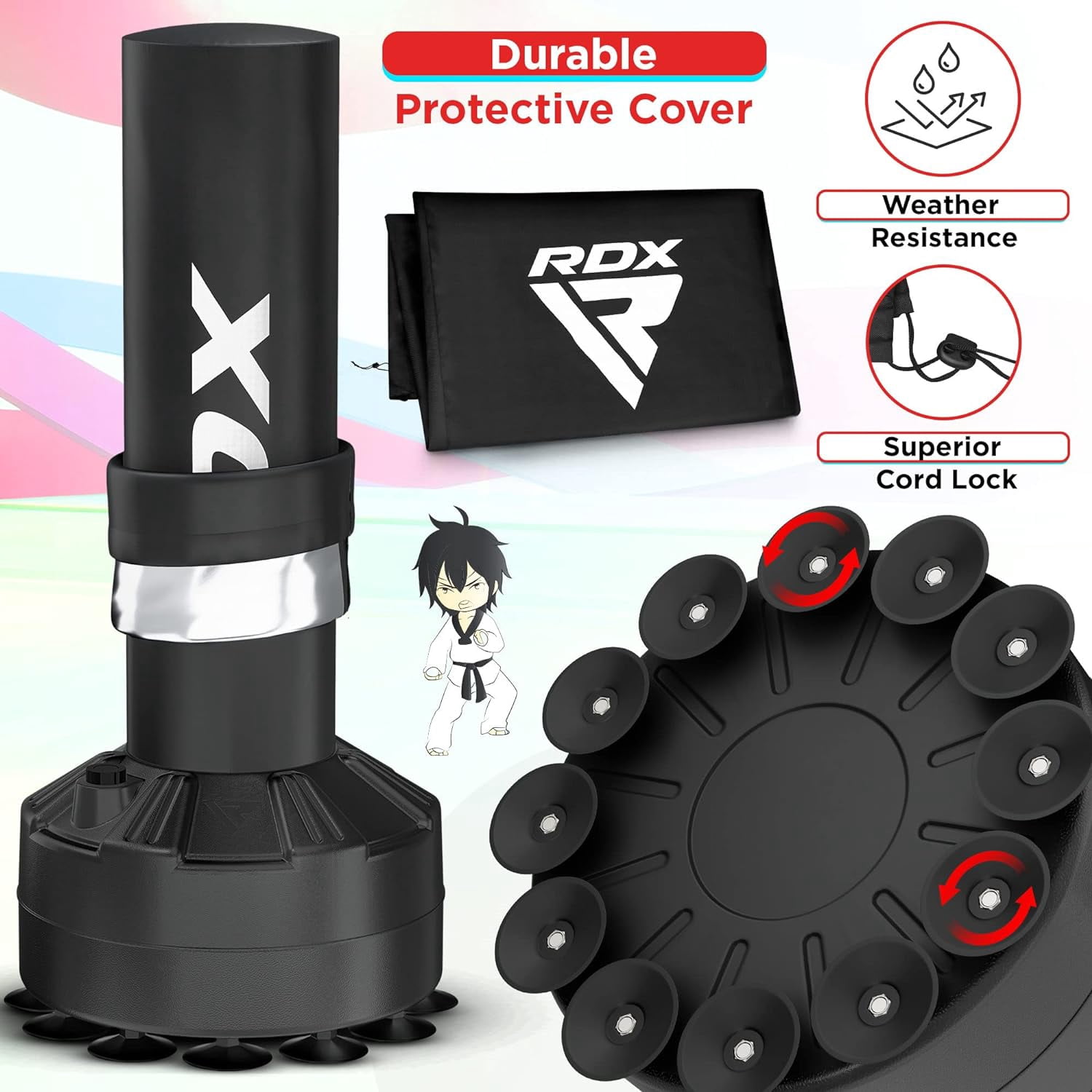 RDX Kids Punching Bag with Gloves, 4FT Heavy Duty Junior Target Pedestal Bag Set Suction Cup Stand Base Free Standing Kickboxing MMA Boxing Muay Thai Karate Home Gym Fitness Workout