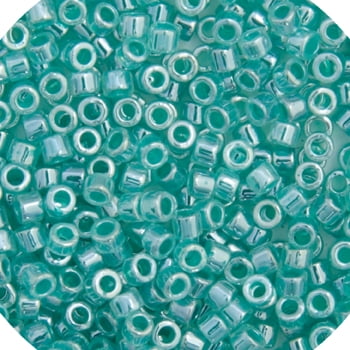 Miyuki Delica 11/0 RD - Light Crystal Green Aqua Ceylon - Lined-Dyed 5.2GVIAL of Japanese Glass Beads