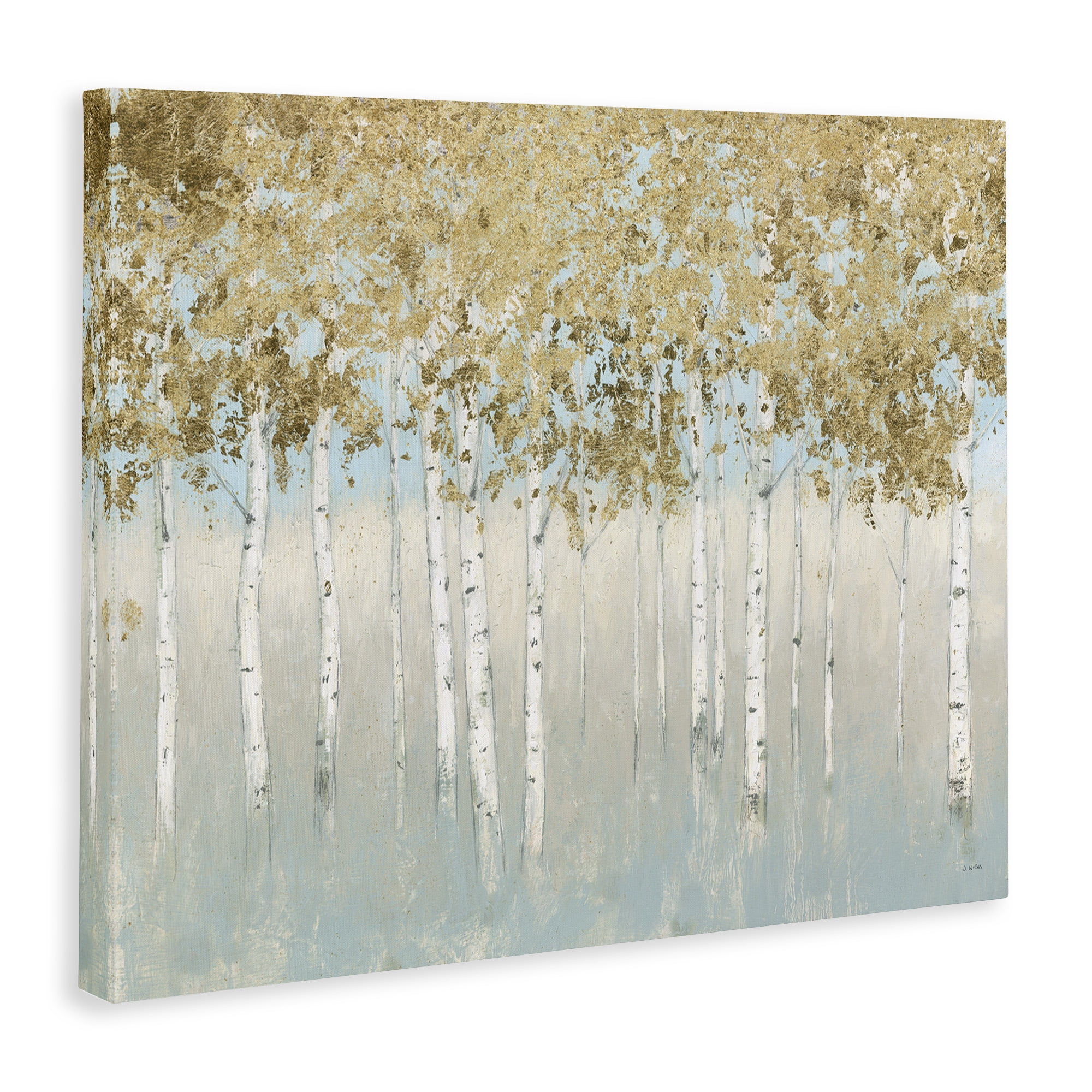 Abstract Gold Tree Landscape Canvas Art, 20 x 16, Design By Artist James Wiens