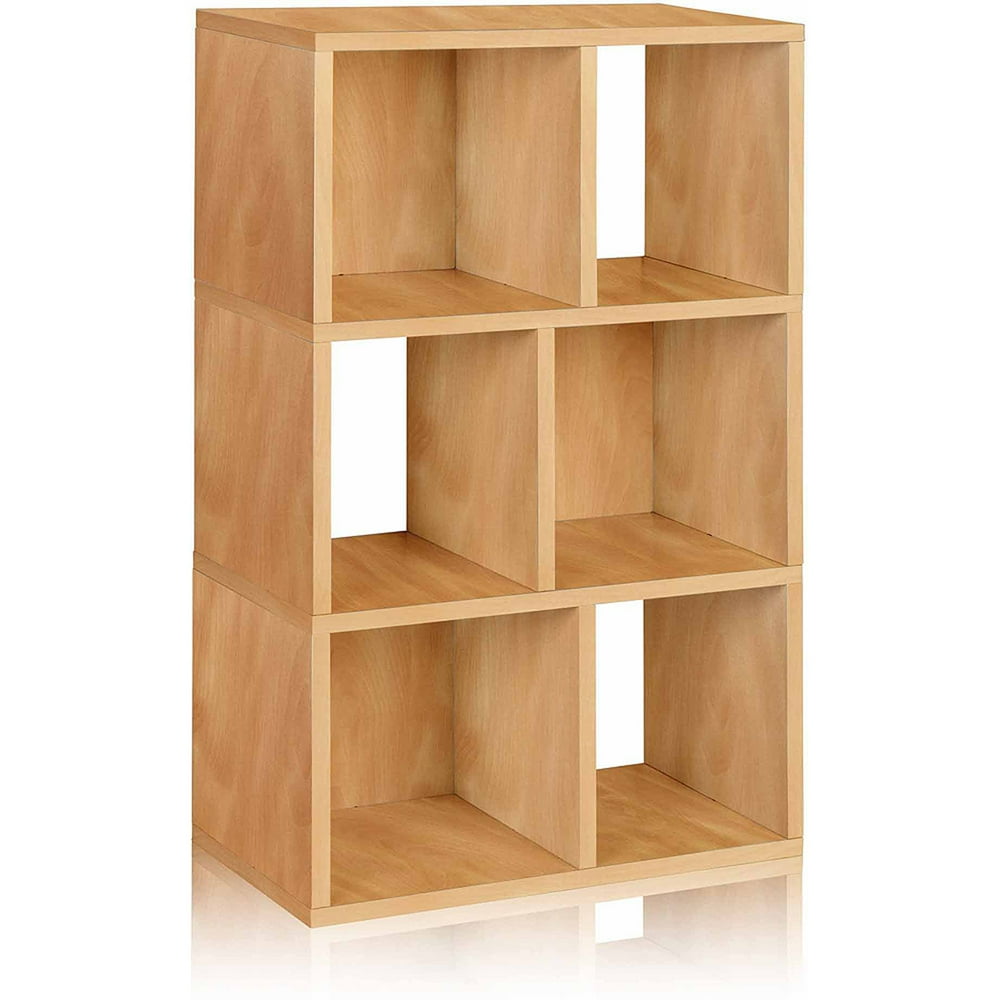 Way Basics Eco 3Shelf Laguna Bookcase and Cubby Storage, Natural